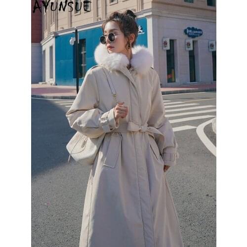 AYUNSUE Jacket Women Winter 2021 Long Hooded Coat Female Warm Thick Parkas Womens Jackets Korean Style Casaco Feminino Gxy78
