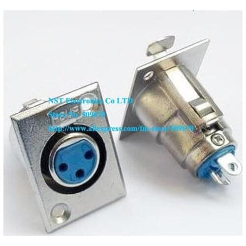 Free Shipping /5pcs/ XLR 3-Pin Female Chassis Panel Socket Speaker Audio Connector New