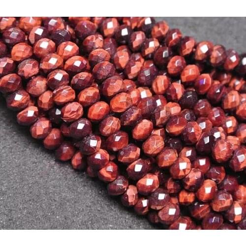 Loose beads RED TIGEREYE roundel faceted 4*6mm 8*5mm 7*9mm 14inch for DIY jewelry making FPPJ wholesale beads nature