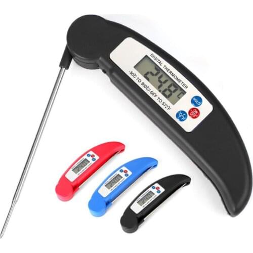 Digital LCD Food Thermometer Probe Folding Kitchen Thermometer BBQ Meat Oven Water Oil Temperature LX3181