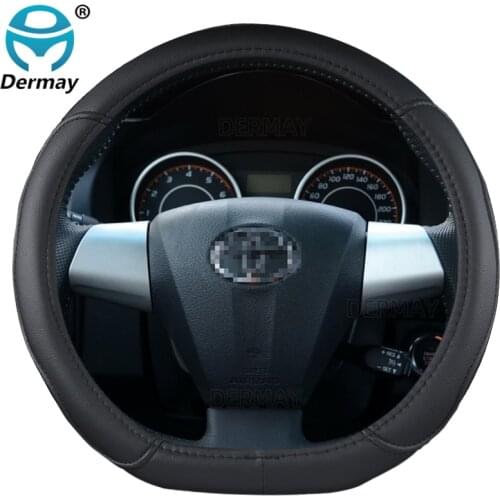 DERMAY Car Steering Wheel Cover PU Leather for Toyota Wish Auto Accessories interior Fast Shipping