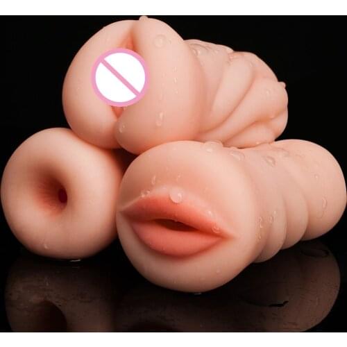 4D Realistic Male Masturbator for Vagina Mouth Anal Oral Sex Deep Throat Silicone Artificial Masculino Erotic Sex Toys for Men