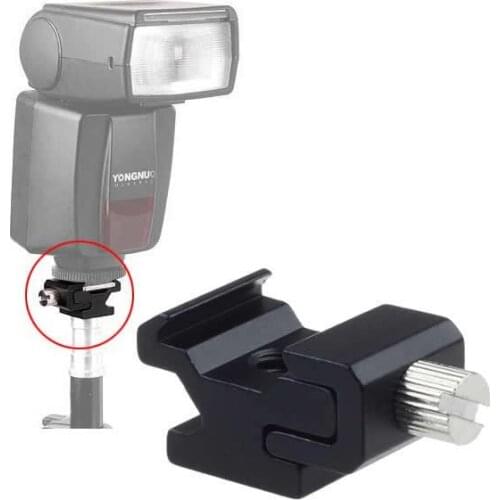 Hot Shoe Flash Light to Bracket Stand Mount Adapter 1/4"-20 Tripod Screw