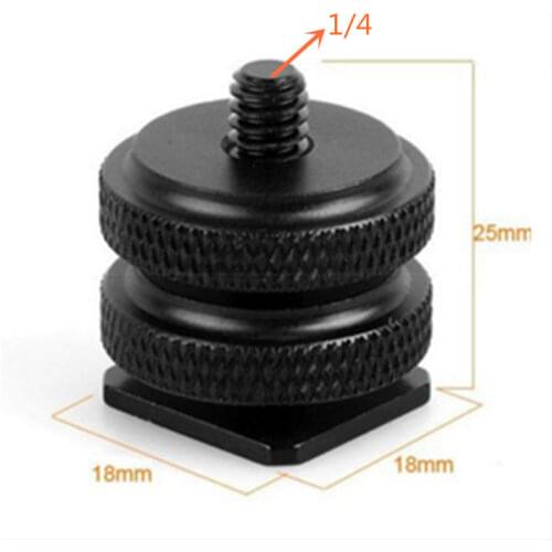 Jadkinsta 1/4" Tripod Mount Screw with Double Layer to Flash Hot Shoe Adapter Holder Mount for Camera Photo Studio Accessories