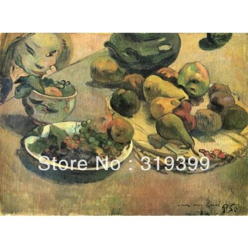 Oil Painting Reproduction on Linen canvas, Nature morte aux fruits by paul gauguin,100%handmade,Fast Free Shipping