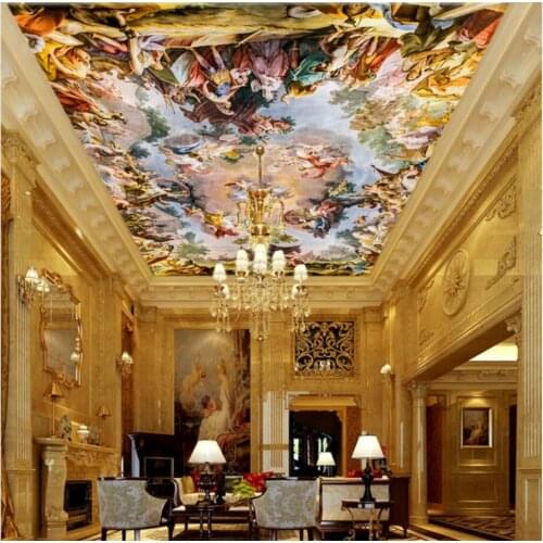 Angel classical ceilings mural Ceiling Decor Mural Wallpaper For Living Room Bedroom
