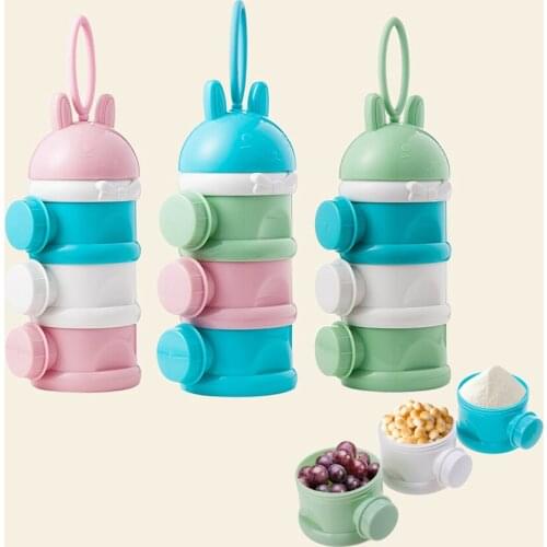 3 Layers Cartoon Portable Baby Food Storage Box Child Milk Powder Boxes Baby Food Container Toddle Kids Formula Milk Container