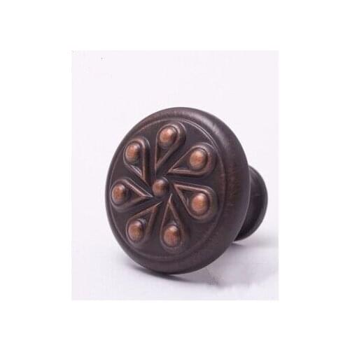 Red Bronze Drawer Kitchen Cabinet Door knob Handle Antique Copper Dresser Cupboard Door pull Vintage Furniture Hardware Knob ORB