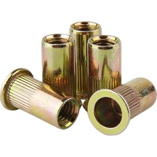 M3 M4 M5 M6 M8 M10 Zinc Plated 304 Stainless Steel Rivnut Flat Head Threaded Rivet Insert Nutsert Cap Rivet Nut