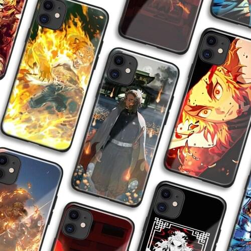 Akaza vs Rengoku Kimetsu no Yaiba Soft Silicone Glass Phone Case for IPhone SE 6s 7 8 Plus X Xr Xs 11 12 Mini Pro Max Samsung