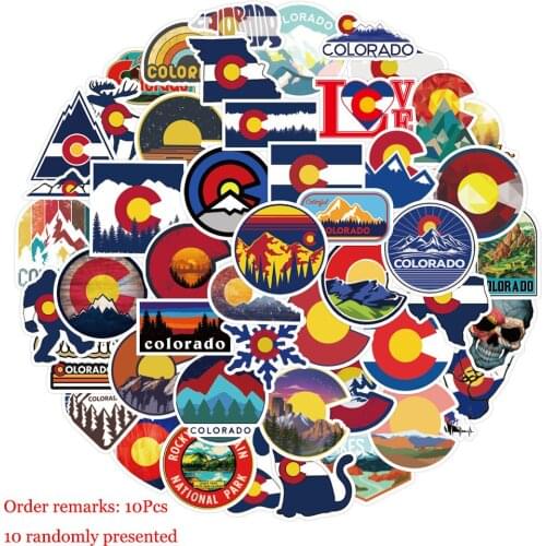10/30/50 Pcs Cartoon Country City Colorado Poster Stickers Fridge Phone Laptop Luggage Wall Notebook Graffiti Kids Toys Gifts
