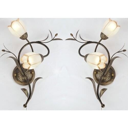 European style garden flowers Wall Lamps flower bud lights living room restaurant bedroom lights creative lighting LU809196