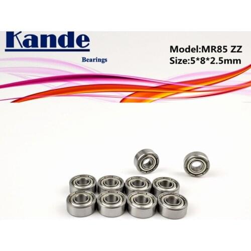 Kande Bearings 10pcs MR85ZZ 5x8x2.5 MR85 Miniature Ball Bearing MR85 ZZ