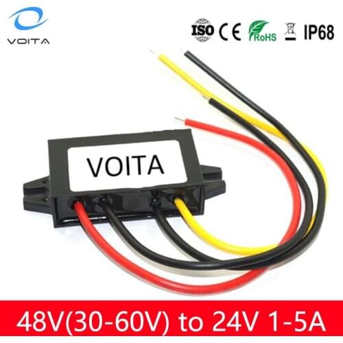 DC to DC 48v to 24V 1A to 5A Switching Power Converter Step Down 48 Volt to 24 Volt Buck Regulator Truck Voltage Transformer