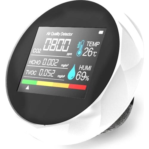 Portable CO2 Meter Home Temperature And Humidity Meter Multifunctional Air Quality Monitor HCHO TVOC Detector Home Gas Analyzer