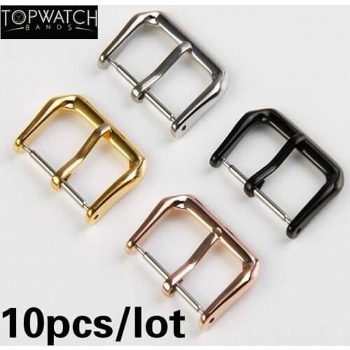 10PCS Watch Pin Buckle Watchbands Replacement Silver Black Rose Gold Accessories 8mm 10mm 12mm 14mm 16mm 18mm 20mm 22mm Strap