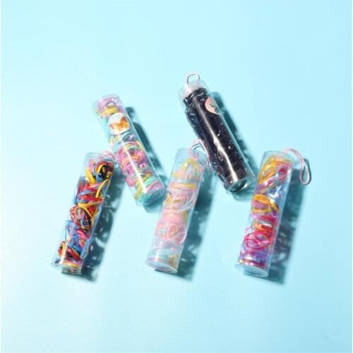 New 70-80PCS/Lot Girls Candy Colors Nylon Rubber Bands Children Safe Elastic Hair Bands Ponytail Holder Kids Hair Accessories