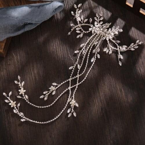 Luxury Rhinestone Comb Hair Accessories Headband Wedding Accessories Tiara Hairband Rhinestone Hair Jewelry Bride Headpiece