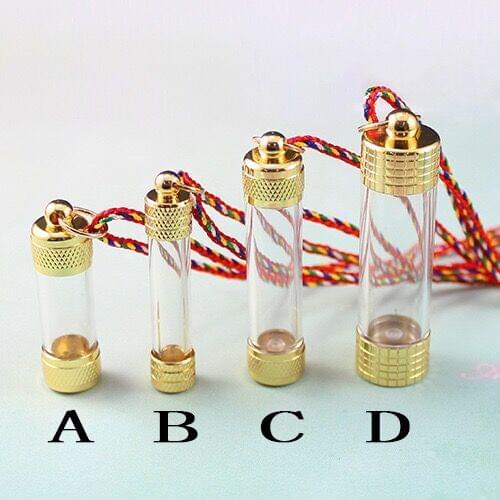 1pc Gawu Tube Glass pendants wholesale gilded Buddhist Nepal stupa can open the Shurangama mantra of evil Necklace Gift Decor