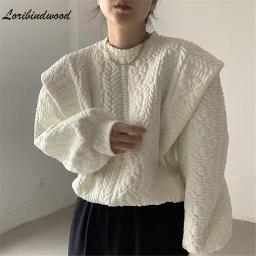 Loribindwood New 2021 Autumn Winter Women Sweatshirts Pullovers Oversized Fashionable Korean Style Pop Jumpers Wild Tops