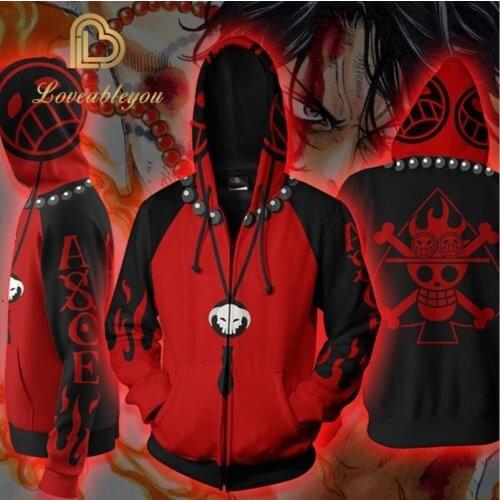 Anime ONE PIECE Hoodie Men and Women Zipper Hoodies Luffy 3d Print Hooded Jacket for Boys Zoro Harajuku Streetwear Cosplay