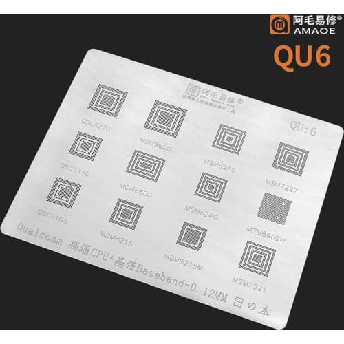 Amaoe BGA Reballing Stencil FOR Qualcomm Baseband QSC6270 1110 1105 MDM9600 6600 8215 MSM6260 6246 7521 Chip cpu Reballing Tin