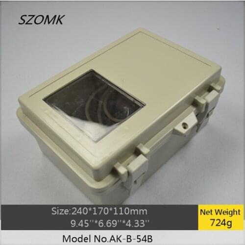 1 piece szomk electronic diy waterproof enclosure 240x170x110mm plastic hinge box hot sales waterproof project box
