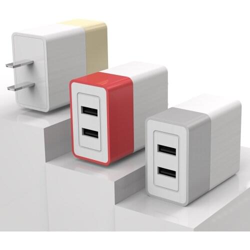 VORED 5V 3.4A Dual USB Smart Charger Cellphone Fast Charger Contrast Color