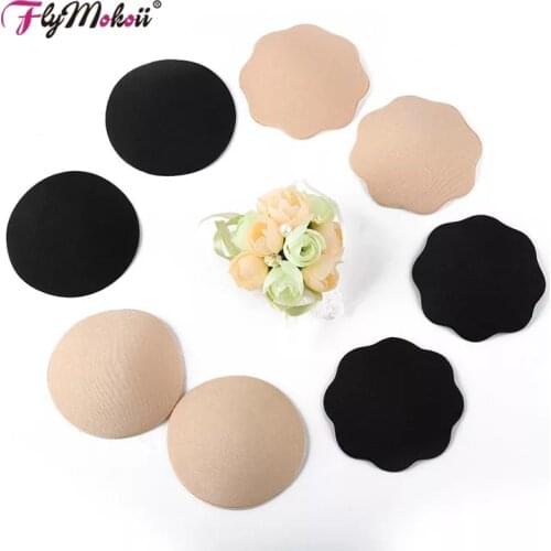 1 Pair Silicone Nipple Cover Round Black Nipple Stickers Self Adhesive Breast Pad Pasties Petal Invisible Nipple Accessories