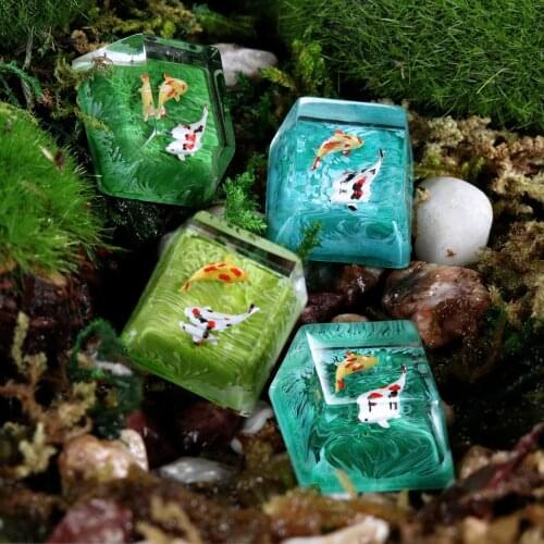 1pcs Vergo Handmade Customized Resin Keycap Cherry R4 Profile Keycap Custom Mechanical Keyboard Key Cap Set - Purple