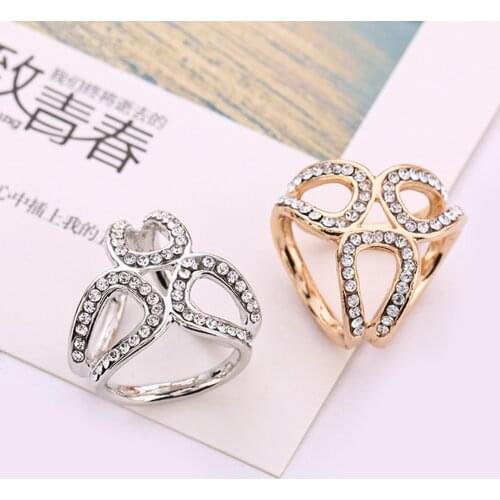 1 pcs sweet Fashion Rhinestone Crystal Three-Dimensional Three Rings Scarf Buckle Womens Daily Life Party Accessories