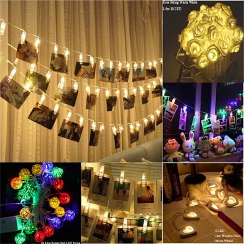 1.2M 10pcs Led Photo Clip Lights Wedding Decoration Party Decor Supplies Happy Birthday Party DIY Decorations Festive
