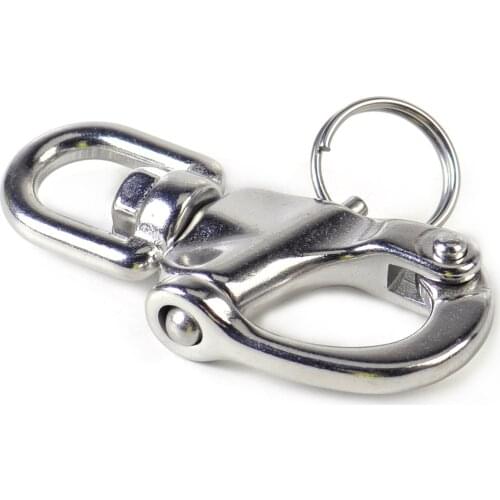 2pcs New Stainless Steel Heavy Duty Snap Shackle D Ring Swivel Bail Marine Boat Yacht Sailing Hardware