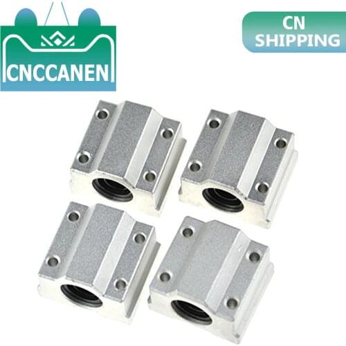 4pcs/lot SCS8UU SCS6UU SCS10UU SCS12UU SCS8LUU SCS10LUU SCS16UU 8mm Linear Ball Bearing Block CNC Router 3D printer parts