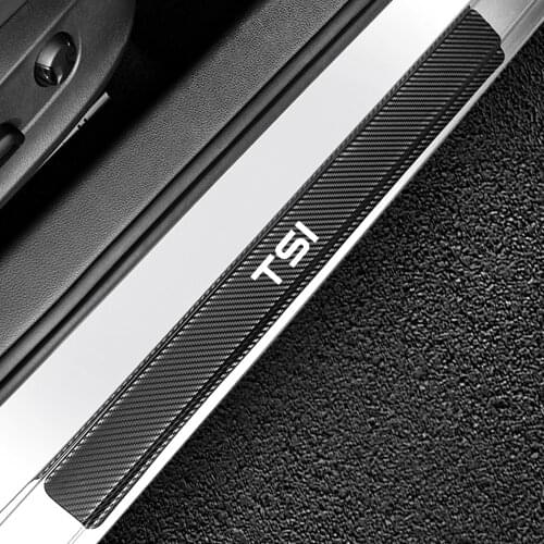 4PCS For VW Volkswagen TSI T4 T5 CC Tiguan Passat B5 B6 B8 Polo Beetle Touareg Golf 7 6 4 5 3 Car Door Sill Stickers Accessorie