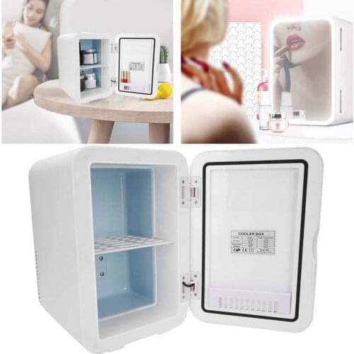8L Mini Makeup Fridge Makeup Mirror Cosmetics Refrigerator Car Freezer Beauty Skin Care Cosmetics Storage Electric Cooler 12V