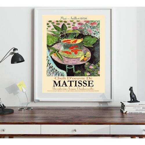Matisse Exhibition Poster Abstract Colorful Fish tank Wall Art Print Canvas Painting Pictures For Living Room Unique Home Decor