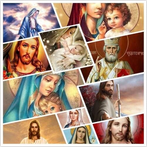Diy Diamond Painting Western Religion Islam Christianity Jesus Virgin Mary Religious Belief Niche Home Decoration Poster