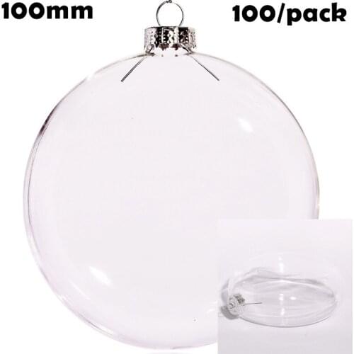 Free Shipping DIY Paintable Christmas Decoration Ball 100mm Classic Glass Disc Ornament, 100/Pack