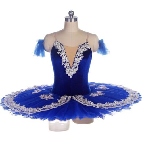 Royal Blue Velvet Bodice Ballet Tutu Pre-professional Ballet Tutu Pancake Performance Ballet tutu BLL446