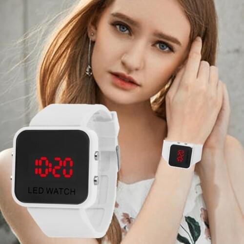 LED Silicone Fashion Beautiful Colorful Jelly Student Square Clocks Casual Luxury Women Watches Zegarek Damski Reloj Mujer часы