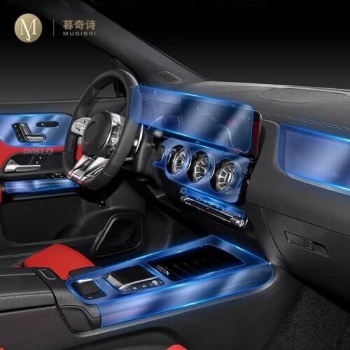 For Mercedes Benz AMG GLA 34 45 2021Car Interior Center console Transparent TPU Protective film Anti-scratch Accessories Refit
