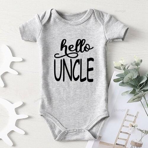 Children Clothes Jumpsuit Baby Autumn Printing Hello Uncle Bodysuit for Babies Cotton Newborn Boy Winter Costume Girls Outfits