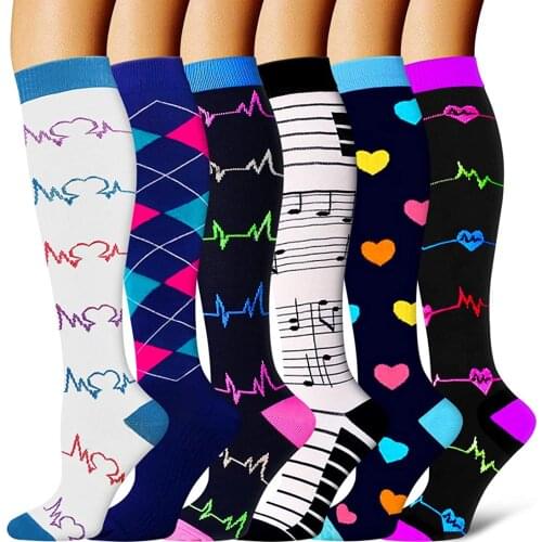 Compression Socks Men Women for Sports Happy Compression Stocking for Anti Fatigue Pain Relief Knee High Compression Stocking