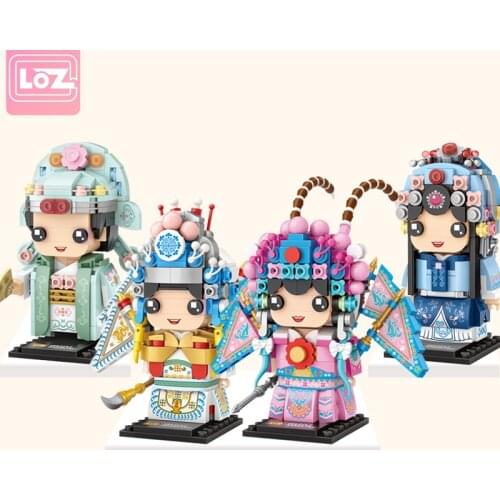 LOZ Diamond mini block GUO Chao Peking Opera character building block model brickheadz series educational toy assembly 1541-1544