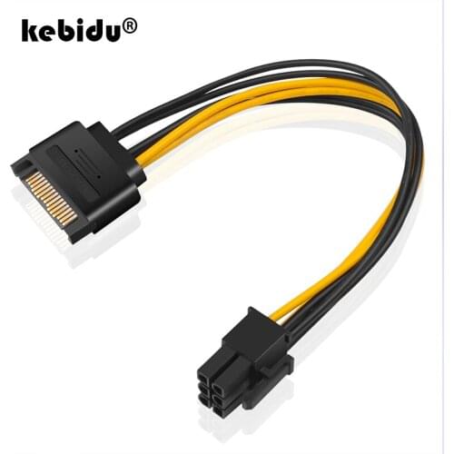 Hot Selling SATA Power Cable 15 Pin To 6 Pin PCI EXPRESS PCI-E Sata Graphics Converter Adapter Video Card Power Cable Cord