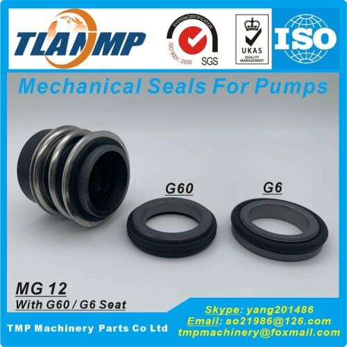 MG12/28-Z , MG12-28/G6 Q1Q1VGG Burgmann Rubber Bellow Mechanical Seals for Pumps with G6 Stationary Seat (Material:SiC/SiC/VIT)