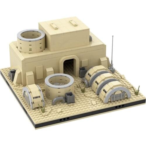 MOC Desert Power Plant for A Modulars Sandcastle House Building Blocks Bricks DIY Model Toys for Kids Boy Gift