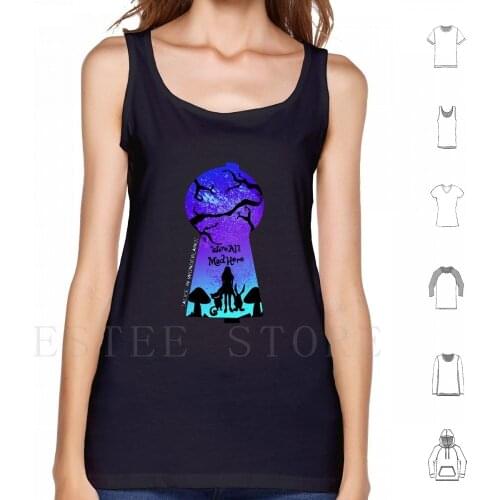 We'Re All Mad Here-Alice White Rabbit Keyhole Tank Tops Vest Sleeveless Alice In Keyhole Were All Mad Alice Souvenir