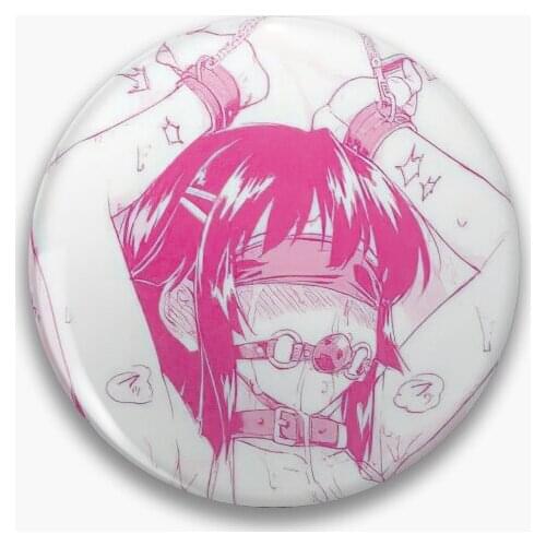 Hentai With Senpai Soft Button Pin Lapel Pin Brooch Lover Clothes Jewelry Decor Hat Cartoon Fashion Gift Creative Collar Funny